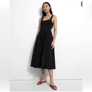 Theory Gathered Sleeveless Dress in Black